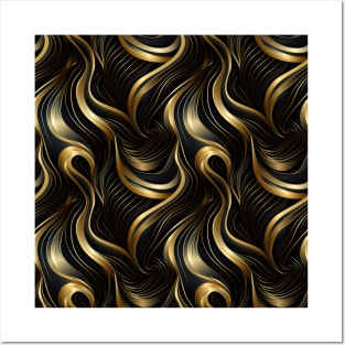 Golden Lattice: Luxurious Linearity in Gold Posters and Art